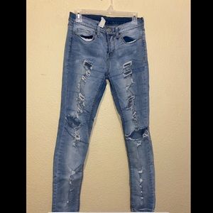Mudd low rise skinny ripped jeans